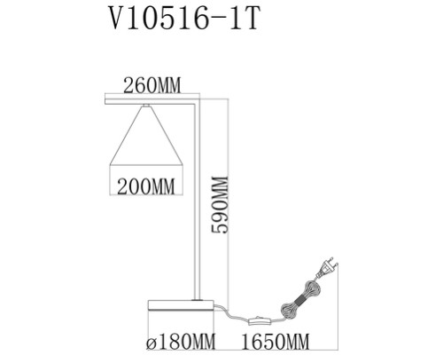 Интерьерная настольная лампа Omaha V10516-1T Moderli