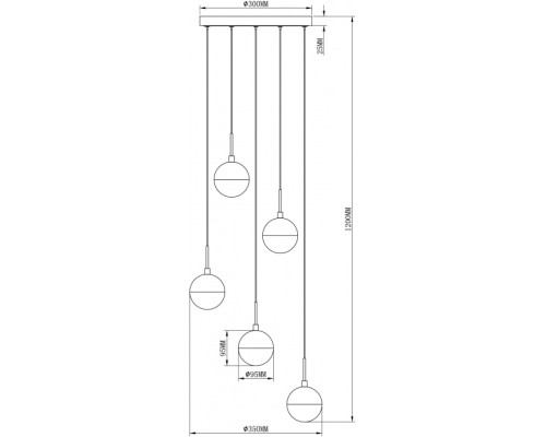 Подвесной светильник Renata V2833-5PL Moderli