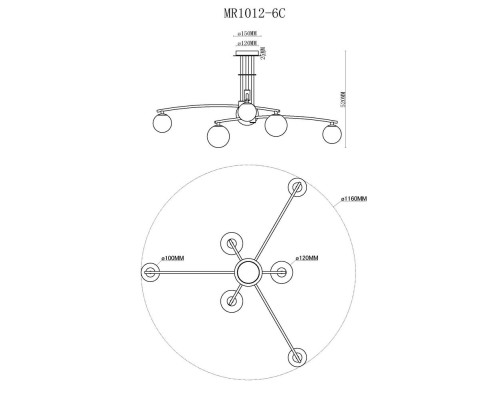 Потолочная люстра Stacy MR1012-6C MyFar