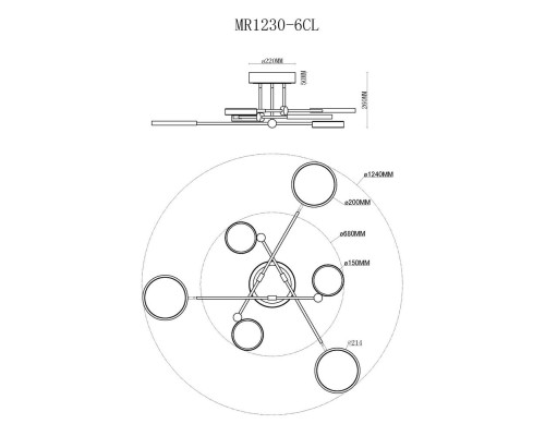 Потолочная люстра Mandy MR1230-6CL MyFar