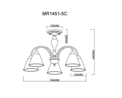 Потолочная люстра Anna MR1451-5C MyFar