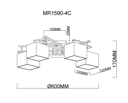 Потолочная люстра Bona MR1590-4C MyFar