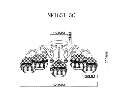 Потолочная люстра Frank MR1651-5C MyFar