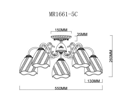 Потолочная люстра Nicole MR1661-5C MyFar
