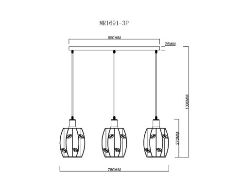 Подвесной светильник Huston MR1691-3P MyFar