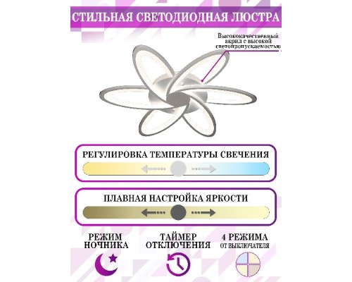 Потолочная люстра Smart Home LED LAMPS 81217 Natali Kovaltseva