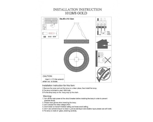 Подвесной светильник 10120 10128/S gold Newport