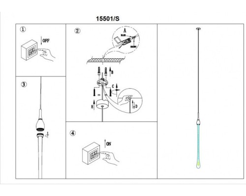 Подвесной светильник 15500 15501/S chrome Newport