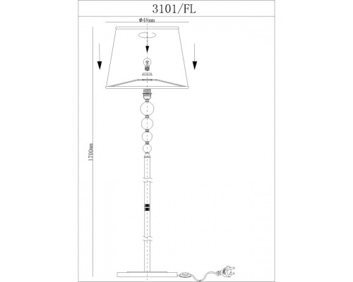 Торшер 3100 3101/FL без абажуров Newport