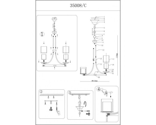 Подвесная люстра 35000 35008/C Newport