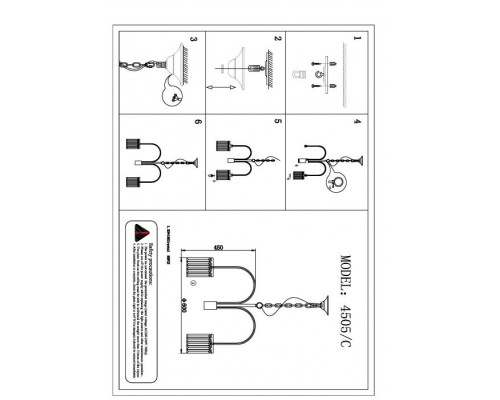 Подвесная люстра 4500 4505/C chrome Newport