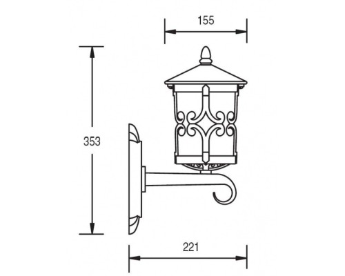 Настенный фонарь уличный  15851 Gb Oasis Light