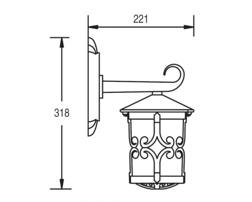 Настенный фонарь уличный  15852 Gb Oasis Light