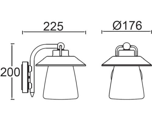Настенный фонарь уличный CATE 2642 R Oasis Light
