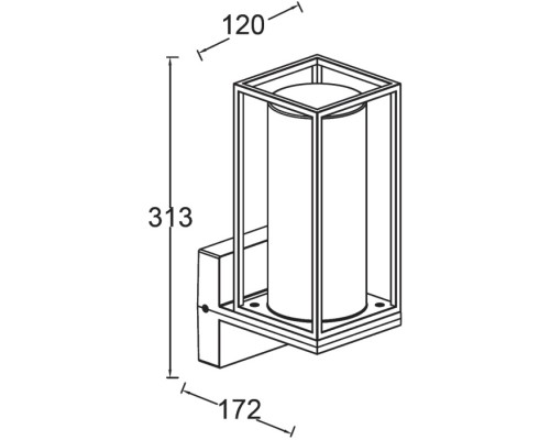 Настенный светильник уличный UNITE 2888A Bl Oasis Light