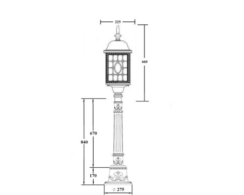 Наземный фонарь LONDON L 64807L Е10 Bl Oasis Light