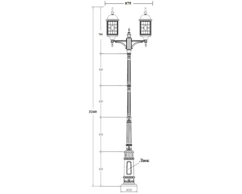 Наземный фонарь LONDON L 64810LA/E7 09 Bl Oasis Light