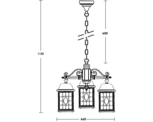 Уличный светильник подвесной LONDON L 64870L/3 Bl Oasis Light