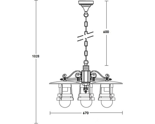 Уличный светильник подвесной TOKIO 2 68970/3 Bl Oasis Light