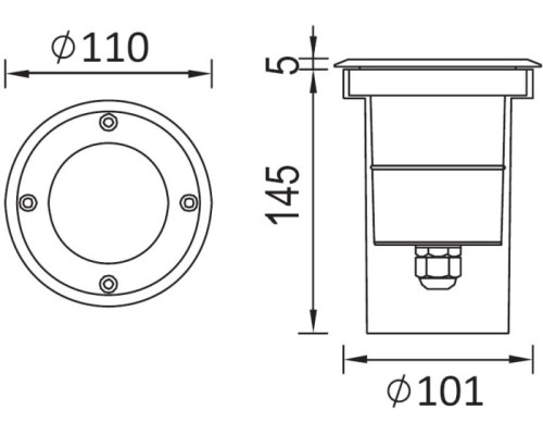 Встраиваемый светильник уличный  73202A SS Oasis Light