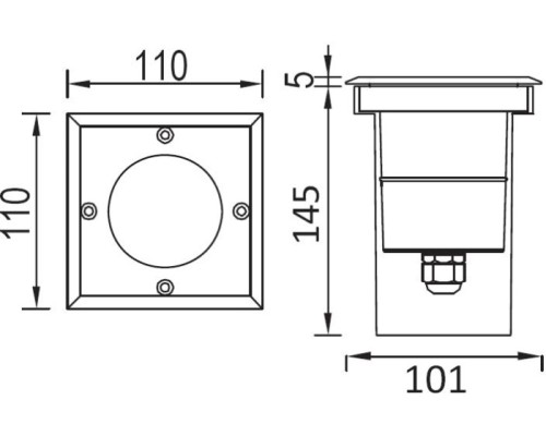 Встраиваемый светильник уличный  73202B SS Oasis Light