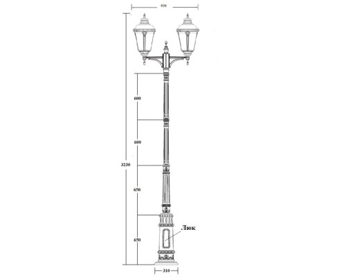 Наземный фонарь MUNICH 2М 79760MA/E7 Gb Oasis Light