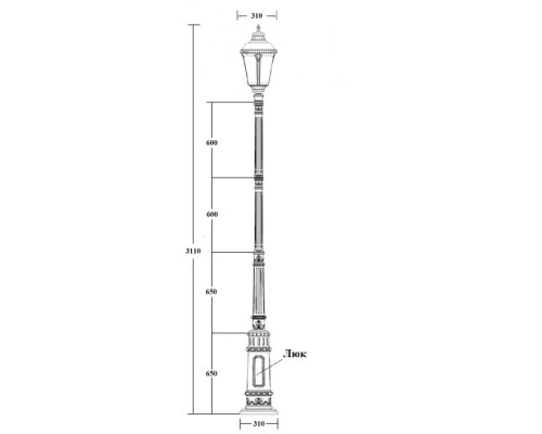 Наземный фонарь MUNICH 2М 79760M/E7 Bl Oasis Light