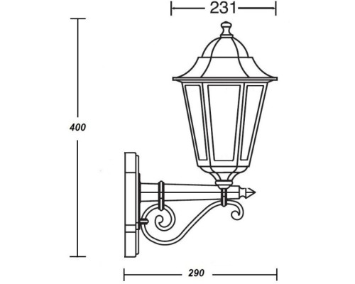 Настенный фонарь уличный PETERSBURG ECONOM 79801E Bl Oasis Light