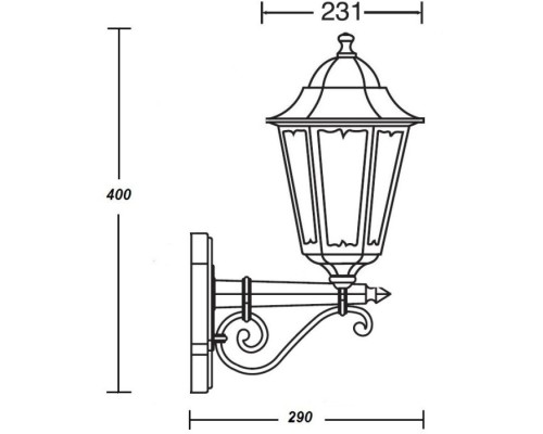 Настенный фонарь уличный PETERSBURG M 79801M/02 Bl Oasis Light