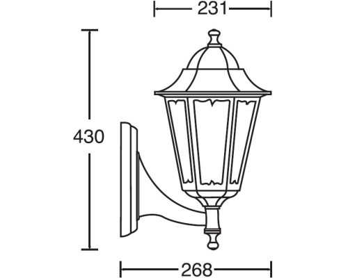 Настенный фонарь уличный PETERSBURG M 79801M/04 W Oasis Light