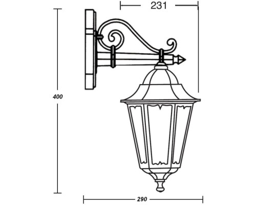 Настенный фонарь уличный PETERSBURG M 79802M/02 W Oasis Light