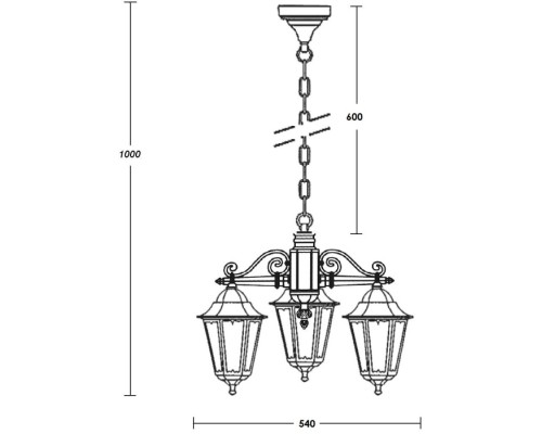 Уличный светильник подвесной PETERSBURG M 79870M/3 Gb Oasis Light