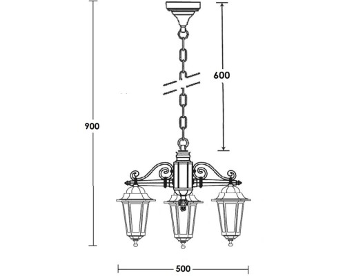 Уличный светильник подвесной PETERSBURG S 79870S/3 Gb Oasis Light