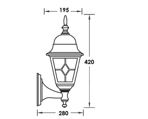 Настенный фонарь уличный QUADRO lead GLASS 79901MlgG Bl Oasis Light