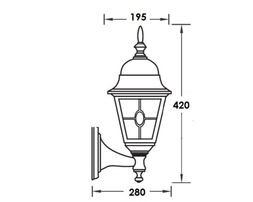 Настенный фонарь уличный QUADRO M lead GLASS 79901MlgY Bl Oasis Light