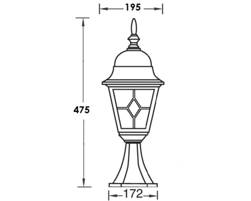 Наземный фонарь QUADRO M lead GLASS 79904MlgG Bl Oasis Light