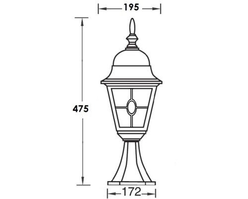 Наземный фонарь QUADRO M lead GLASS 79904MlgY Bl Oasis Light