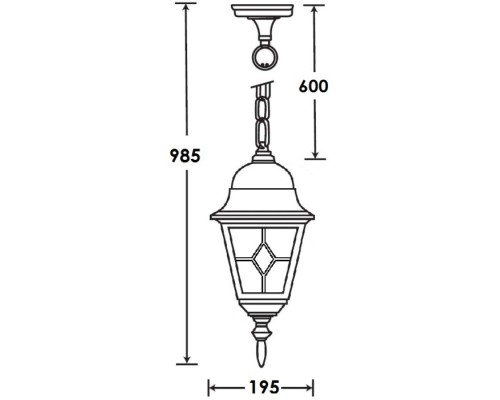 Уличный светильник подвесной QUADRO M lead GLASS 79905MlgG Bl Oasis Light