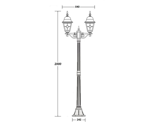 Наземный фонарь QUADRO M lead GLASS 79908MAlgG Bl Oasis Light