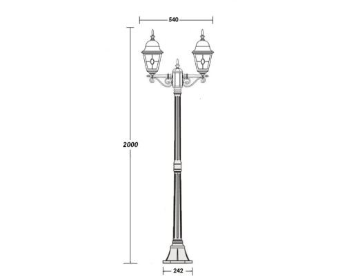Наземный фонарь QUADRO M lead GLASS 79908MAlgY Bl Oasis Light