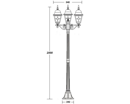 Наземный фонарь QUADRO M lead GLASS 79908MBlgG Bl Oasis Light