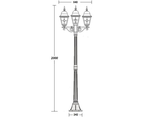 Наземный фонарь QUADRO M lead GLASS 79908MBlgY Bl Oasis Light