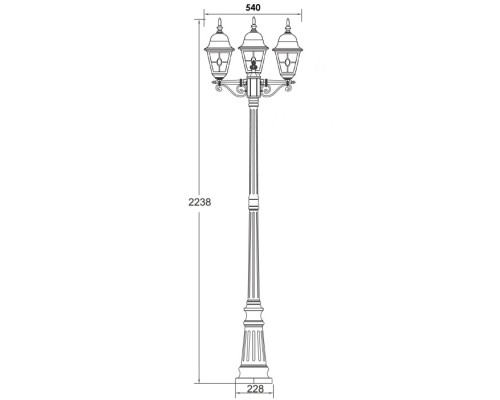 Наземный фонарь QUADRO M lead GLASS 79909MBlgY Bl Oasis Light