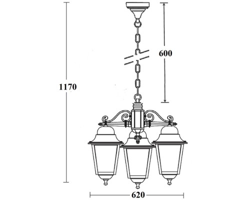Уличный светильник подвесной QUADRO L 79970L/3 Bl Oasis Light
