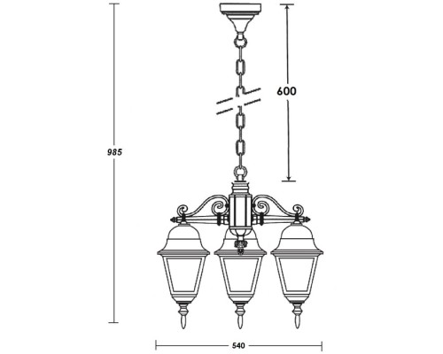 Уличный светильник подвесной QUADRO M 79970M/3 Bl Oasis Light