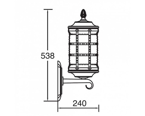 Настенный фонарь уличный  81201 Gb Oasis Light