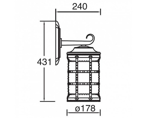 Настенный фонарь уличный  81202 Gb Oasis Light