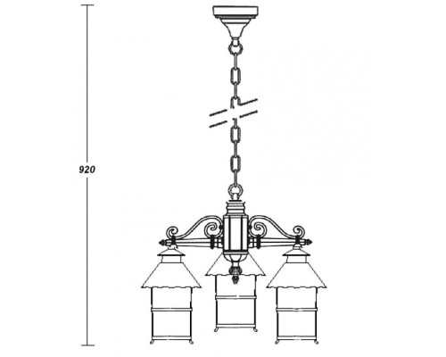 Уличный светильник подвесной  81470/3 Gb Oasis Light