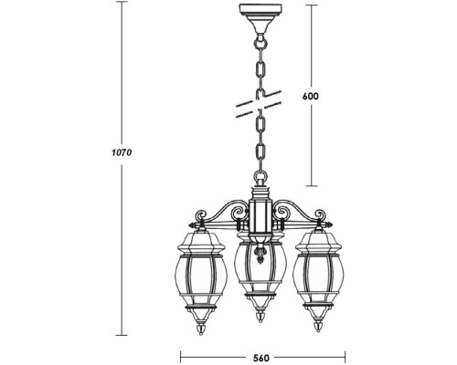 Уличный светильник подвесной AMERICA S 83470S/3 W Oasis Light
