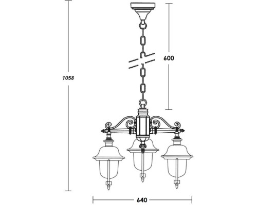 Уличный светильник подвесной MADRID-COOPER 84370c/3 Bl Oasis Light